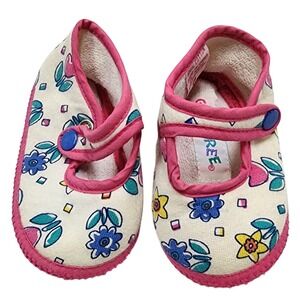Gymboree Baby Girls Crib Shoes Mary Jane Floral Flowers Vintage VTG Retro 90s 02